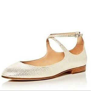 Via Spiga Platinum Metallic Ballet Flats